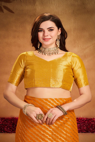 Mustard Georgette Silk Saree_Kumari Sarees