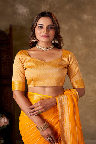 Mustard Georgette Silk Saree_Kumari Sarees