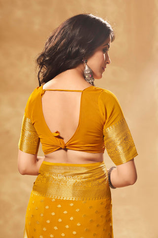 Mustard Georgette Saree