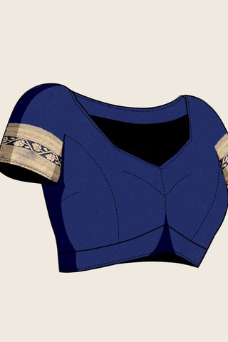 Navy Blue Georgette Silk Saree_Kumari Sarees