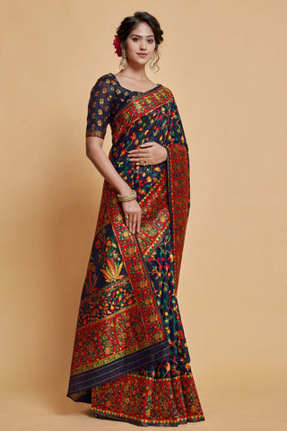 Navy Blue Soft Silk Saree