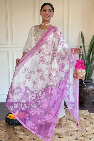  Off White Viscose Chanderi Silk Kurta Set_Kumari Sarees