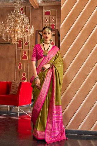 Olive Green_Kumari Sarees_Kumari Sarees