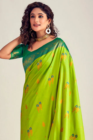 OLIVE GREEN SOFT SILK SAREE