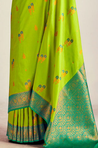 OLIVE GREEN SOFT SILK SAREE