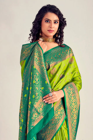 OLIVE GREEN  SOFT SILK SAREE