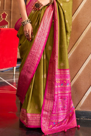 Olive Green_Kumari Sarees_Kumari Sarees