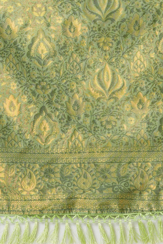 Olive Green Kanjeevaram Silk Saree_Kumari Sarees