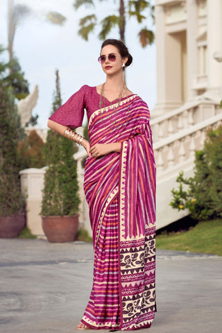 Onion Pink Pure Mulmul Silk Saree