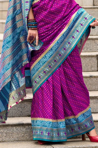 Onion Pink Soft Banarasi Silk Saree