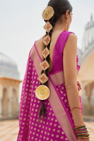 ONION PINK NYLON HADNLOOM WEAVING SAREES