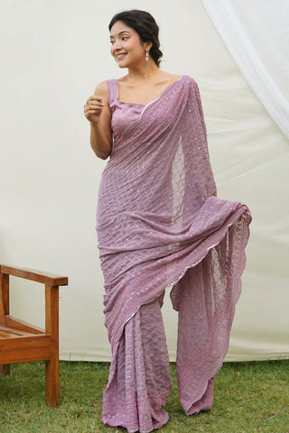 ONION GEORGETTE SILK SAREE