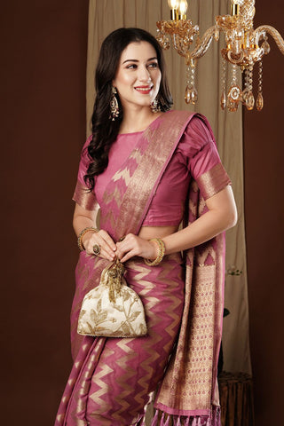Onion Pink Georgette Silk Saree_Kumari Sarees