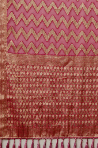 Onion Pink Georgette Silk Saree_Kumari Sarees