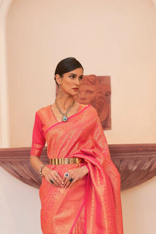 ORANGE KANJEEVARAM HANDLOOM SILK SAREE 