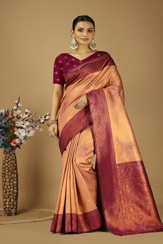 Orange Banarasi Silk Saree _Kumari Sarees
