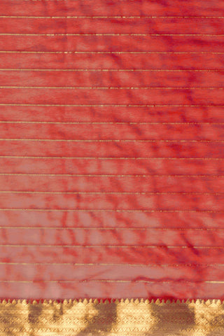 Orange Chiffon Silk Saree_Kumari Sarees