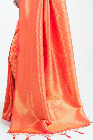 ORANGE KANJEEVARAM HANDLOOM SILK SAREE 