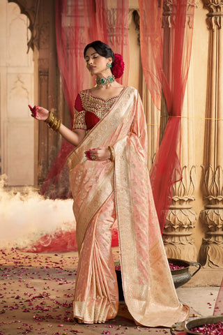 Orange Pure Satin Fancy Saree