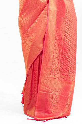 ORANGE KANJEEVARAM HANDLOOM SILK SAREE 