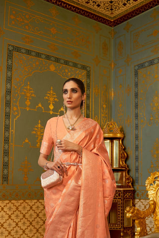 ORANGE KANJEEVARAM HANDLOOM SILK SAREE