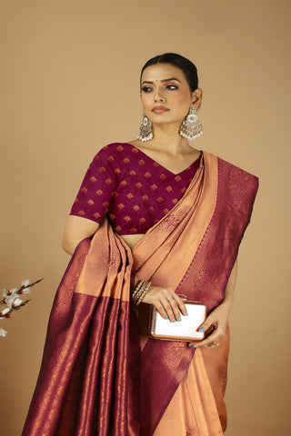 Orange Banarasi Silk Saree _Kumari Sarees