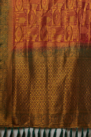 Orange Soft Kanjeevaram Silk Saree_Kumari Sarees