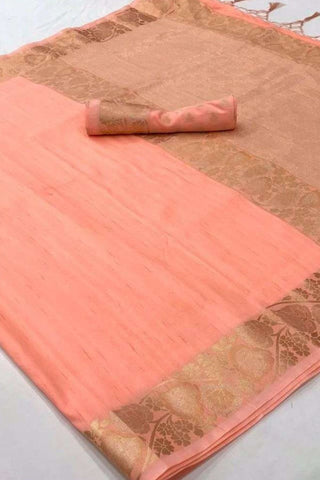 ORANGE GALA HANDLOOM WEAVING SILK SAREE