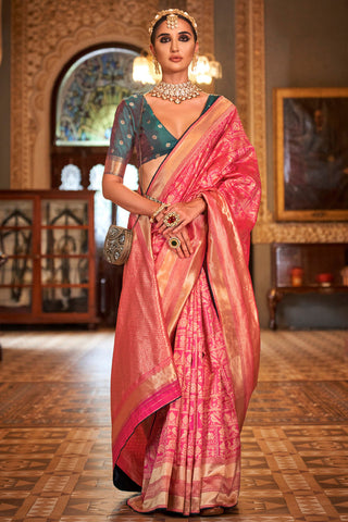 PINK BANARASI PATOLA SILK SAREES