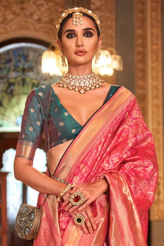 PINK BANARASI PATOLA SILK SAREES