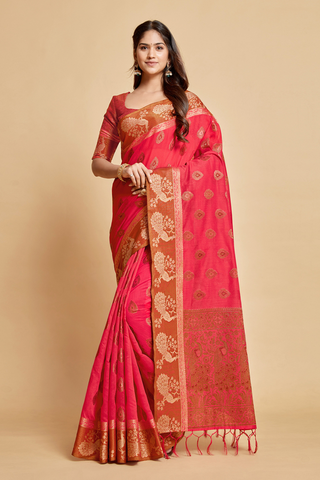 PINK CHANDERI COTTON SAREE