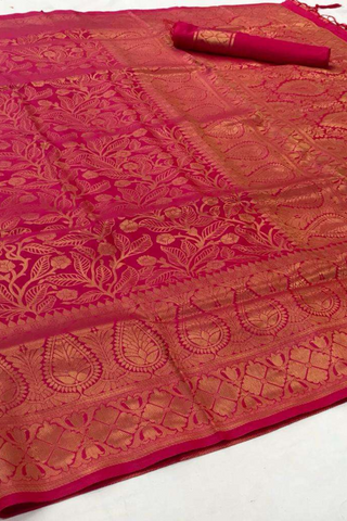 PINK KANJEEVARAM HANDLOOM SILK SAREE 