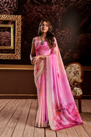 PINK PURE HANDLOOM SILK SAREE