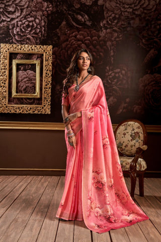 PINK PURE HANDLOOM SILK SAREE