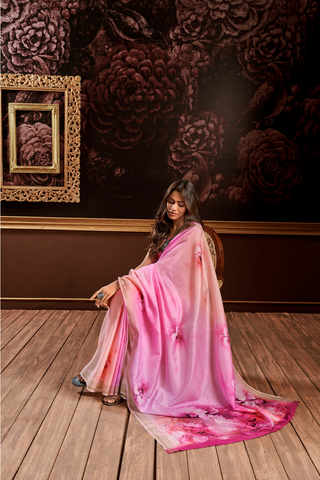 PINK PURE HANDLOOM SILK SAREE