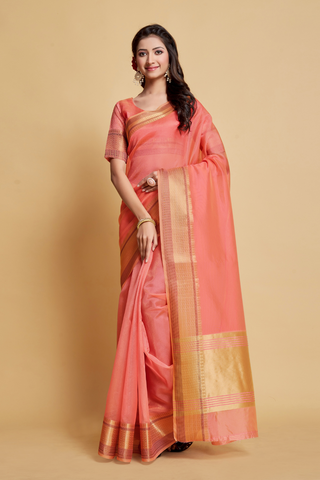 PINK ORGANZA SAREE