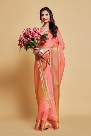 PINK ORGANZA SAREE