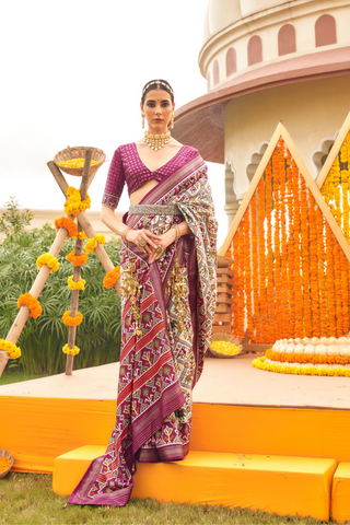 PURPLE BANARASI PATOLA SILK SAREES