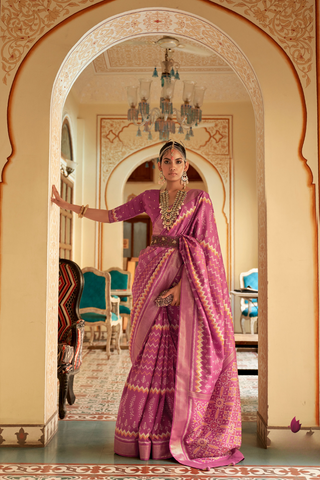 PURPLE BANARASI PATOLA SILK SAREE