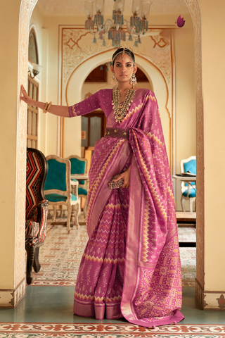 PURPLE BANARASI PATOLA SILK SAREE