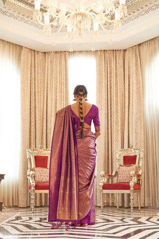 PURPLE KANJEEVARAM HANDLOOM SILK SAREE 