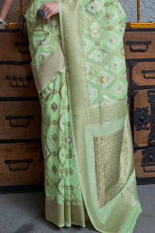  PURE LINEN HANDLOOM WEAVING SAREE