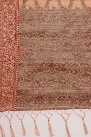 Peach Chanderi Cotton Silk Saree_Kumari Sarees