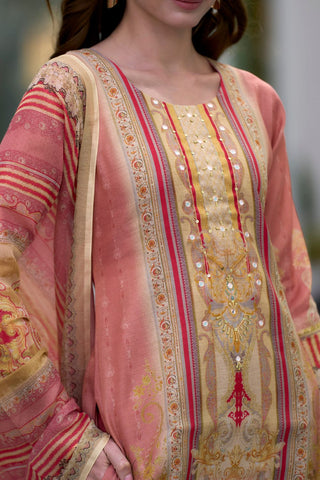 Peach Vatican Silk Blend With Embroidery Kurta Set_Kumari Sarees
