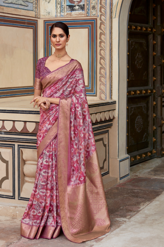 Pink Pure Handloom Silk Saree