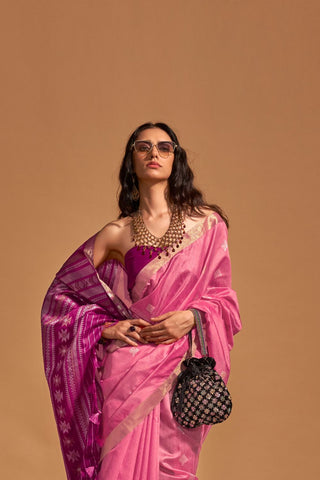 PINK HANDLOOM WEAVING SAREE