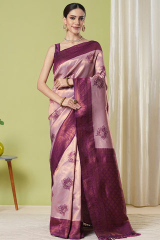 Pink Banarasi Silk Saree_Kumari Sarees