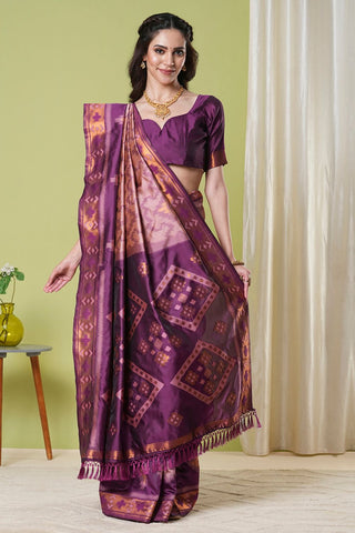 Pink Banarasi Silk Saree_Kumari Sarees