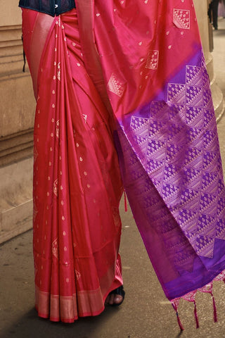 Pink Handloom Weaving Silk Saree_Kumari Sarees