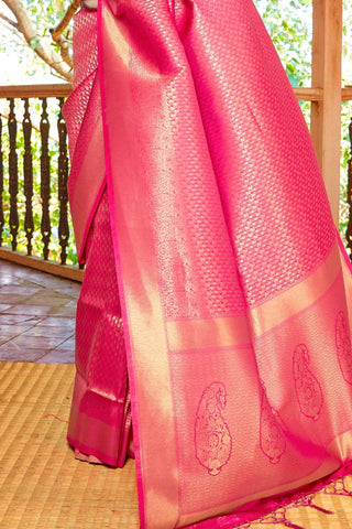 Pink Handloom Weaving Saree